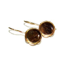 14K Yellow gold filled blank earrings with flower bezel cup 10 mm, Jewelry making, Setting, bezel cup, base earrings - 1 pair (2 piece)