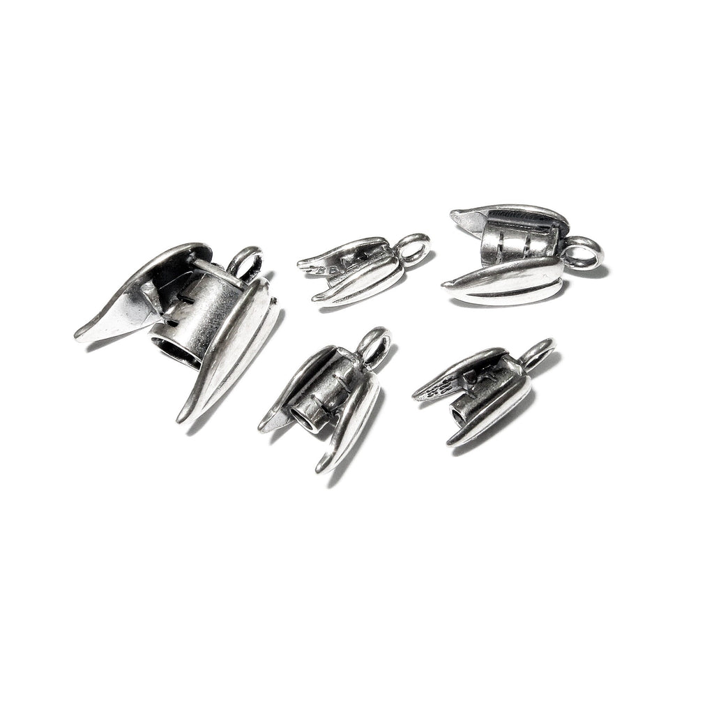 925 sterling silver Crimp End Caps size 1.0, 1.5, 2.0, 3.0, 5.0 mm, silver end cup, crimp end cup, Jewelry making - 1 pair (2 piece)
