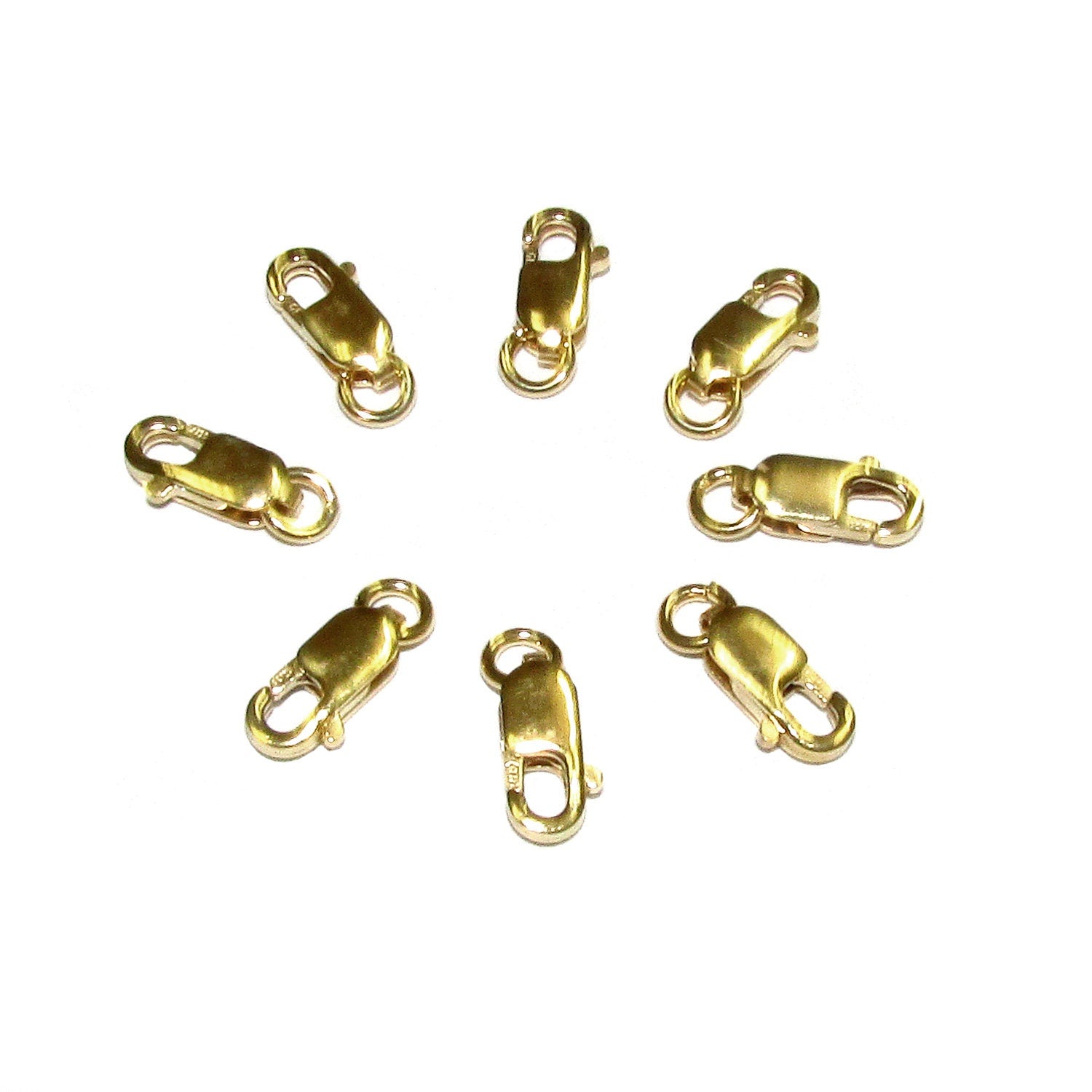 5 pcs 14K Yellow Gold Filled Oval Lobster Clasp with open ring size 8 mm, Clasp, Gold Filled Clasps, Lobster clasps, Jewelry making