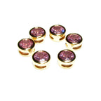 14K yellow gold filled decorative round beads with rose topaz size 6.2x3.8 mm, Jewelry making, Gold filled beads, rose topaz - 1 piece