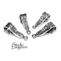 925 Sterling silver decorative Pendant Bails with button, Jewelry making, Findings, Bail silver, Bail finding, bail for pendant - 1 piece