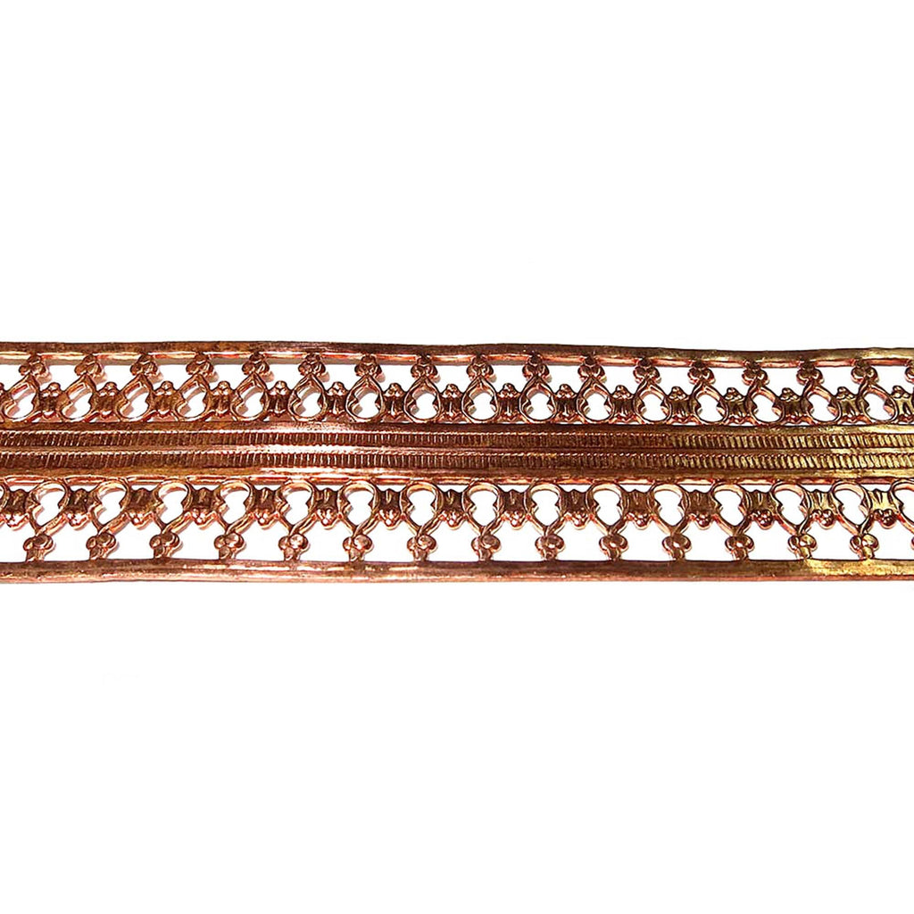 Natural Copper Bezel wire, Gallery wire, Gallery ribbon, Gallery pattern, Natural Copper, Copper wire, Jewelry making  - 4 inch (10 cm)