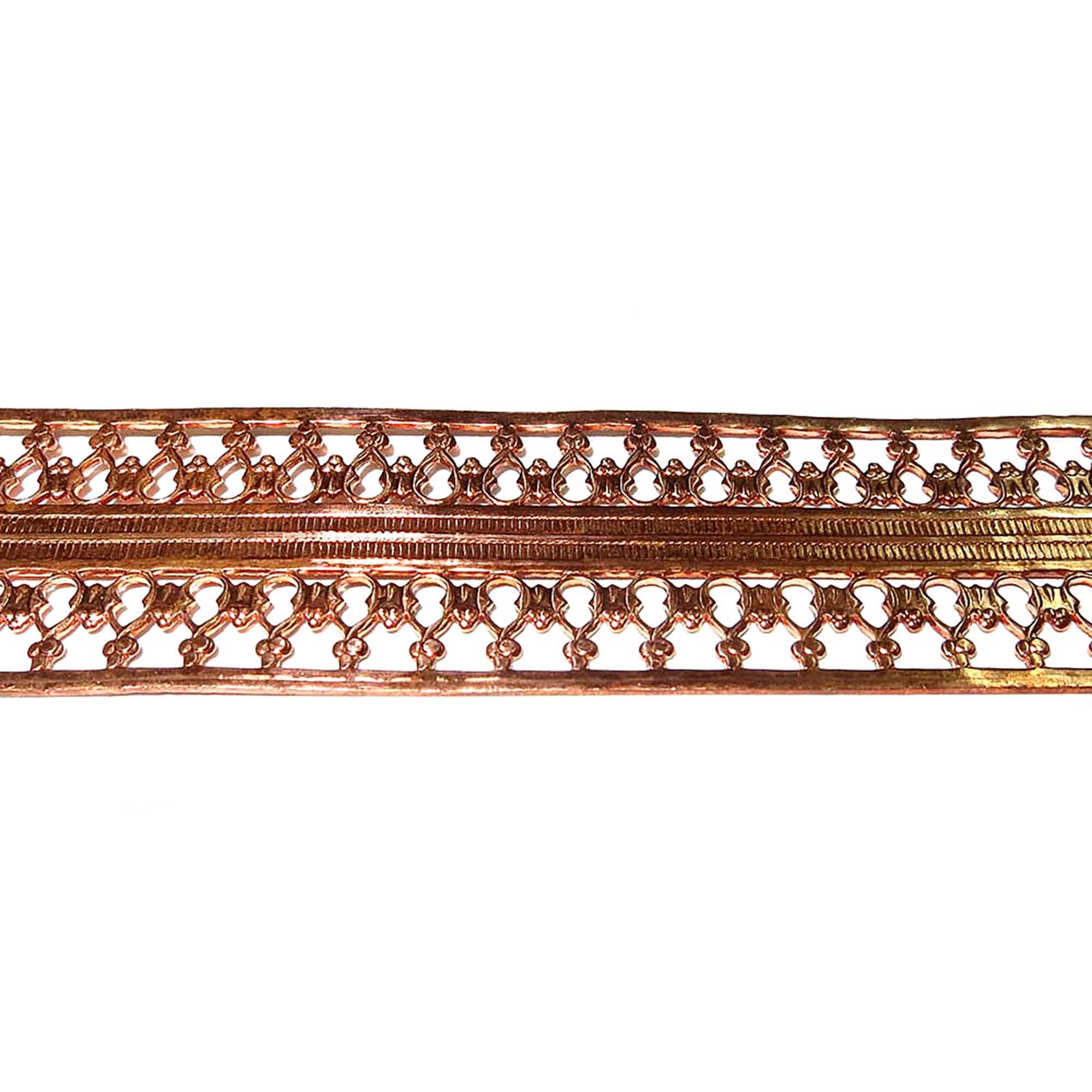 Natural Copper Bezel wire, Gallery wire, Gallery ribbon, Gallery pattern, Natural Copper, Copper wire, Jewelry making  - 4 inch (10 cm)
