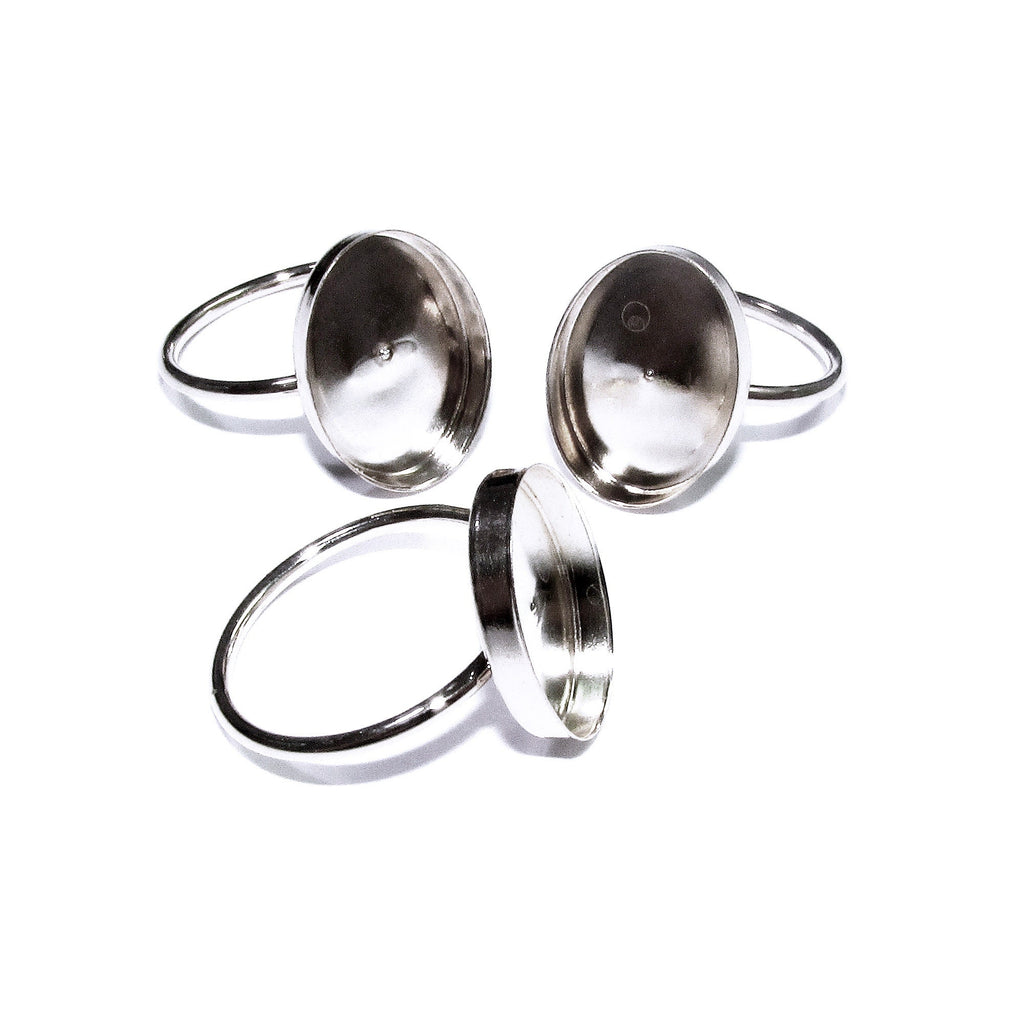 925 Sterling silver blank ring with bezel cup 12x16mm size 4, 5, 6, 7, 8, 9, 10, 11, Jewelry making, bezel cup, base ring, Setting - 1 piece