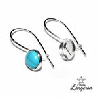 10 mm 925 sterling silver blank earrings, base earrings, bezel cup, Jewelry making, silver earrings, setting - 1 pair (2 piece)