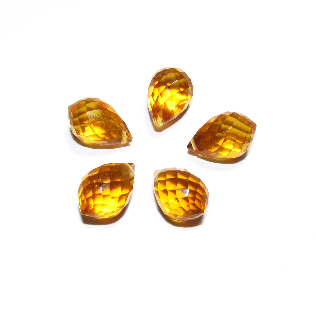 Natural Citrine Teardrop faceted Beads size 12x8 mm, Citrine Gemstone, Jewelry making, Natural Gemstone Teardrop beads - 1 piece
