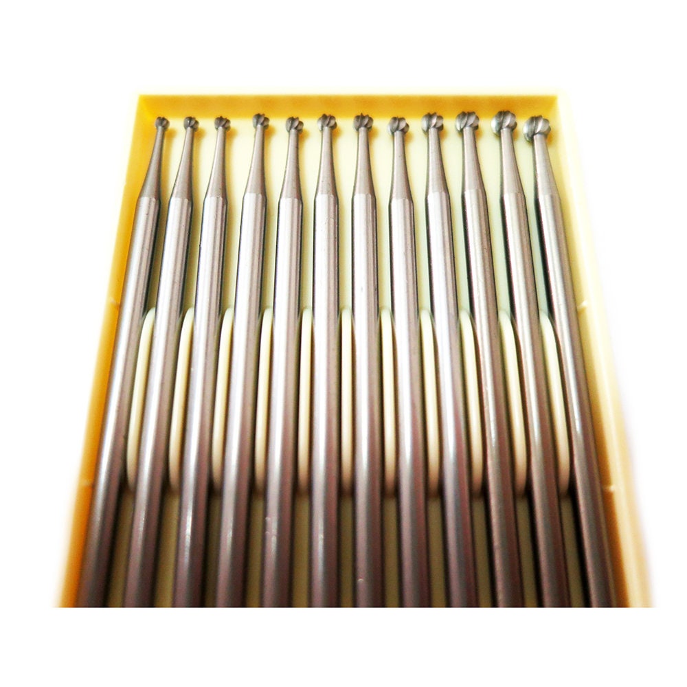 Set Busch Round Ball Bur 2.35 mm shank Pack of 12, size 015 - 026, Busch 01, Jewelry burs, Busch burs, Jewelry tools - 1 pack (12 pieces)