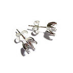 925 Sterling Silver Round blank earrings with 6-Prong Setting size 5, 6, 8mm, Earring Post, Jewelry making, Setting - 1 pair (2 piece)