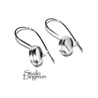 8mm bezel cup 925 sterling silver earrings, blank earrings, bezel cup, base earrings, 925 sterling silver, jewelry making - 1 pair (2 piece)