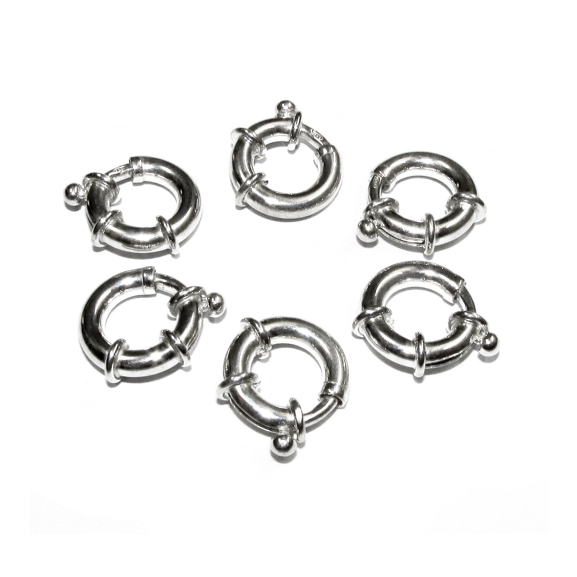 925 Sterling Silver Spring ring Clasps sizes 14 mm, Spring ring clasp, Jewelry making, Sterling silver, 925 Silver clasp, Clasp - 1 piece