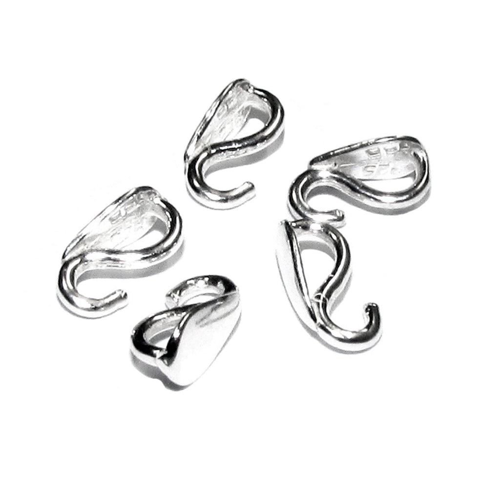 925 Sterling Silver Teardrop Pendant Bails with Hidden Loop size 7, 9, 11 mm, sterling silver Bail, Jewelry making, Bail finding - 1 piece