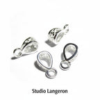 925 Sterling silver delicate filigree Pendant Bails with hook, Bail with hook, sterling silver Bail, Bail finding, Jewelry making - 1 piece
