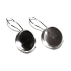 14 mm 925 sterling silver blank earrings with bezel cup, Jewelry making, Setting, bezel cup, base earrings, 925 silver - 1 pair (2 piece)
