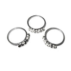 925 sterling silver blank ring with three bezel cup 5 mm size 5, 6, silver ring, bezel cup, base ring, Jewelry making, Setting - 1 piece