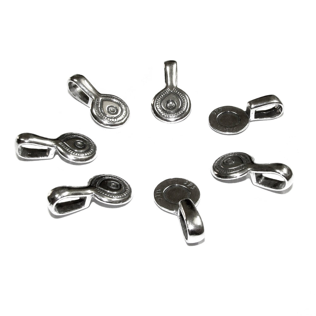925 Sterling silver large Glue-on Flat Pad Pendant Bails, Jewelry making, Bail silver, Bail finding, Glue-on bail, Silver Bail - 1 piece