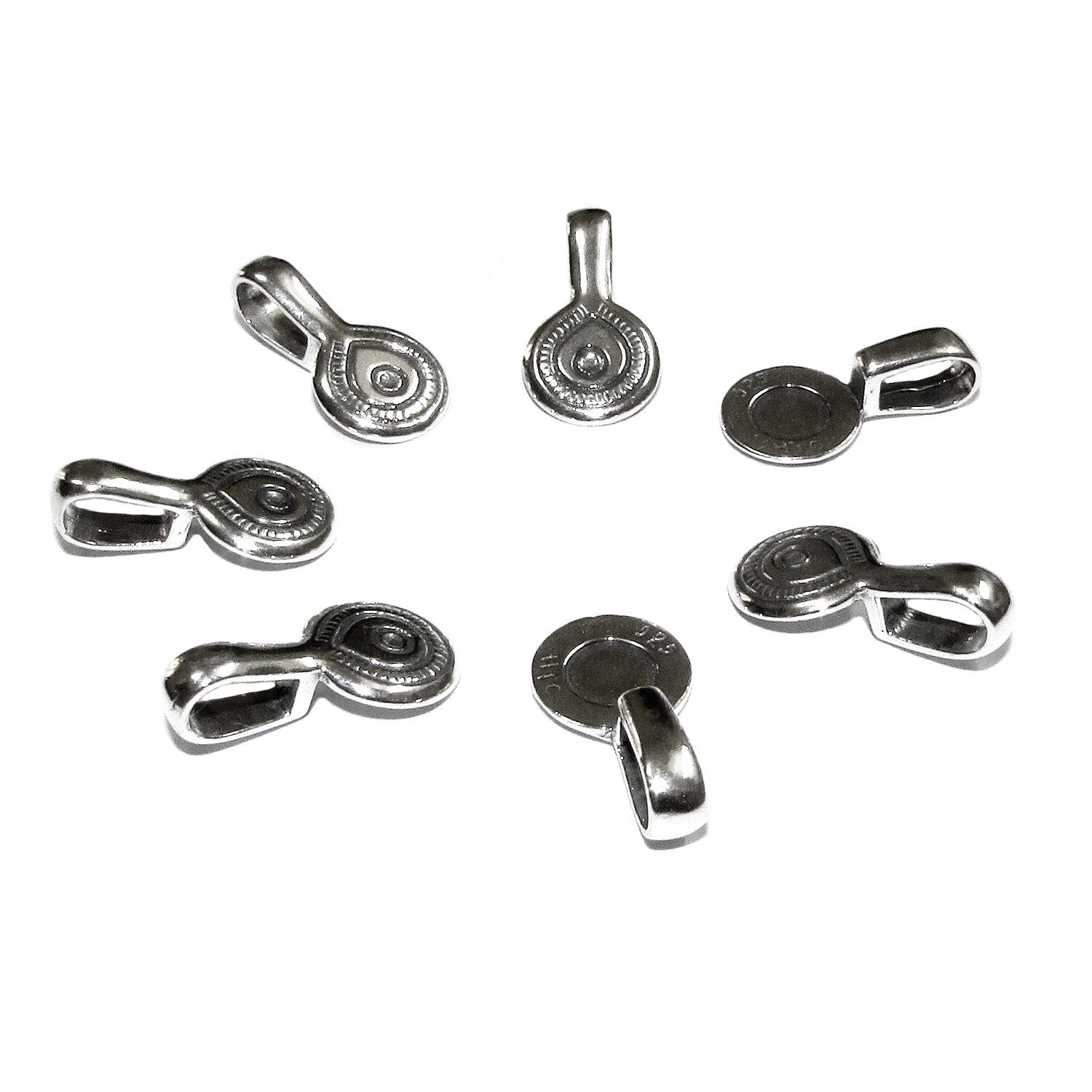 925 Sterling silver large Glue-on Flat Pad Pendant Bails, Jewelry making, Bail silver, Bail finding, Glue-on bail, Silver Bail - 1 piece