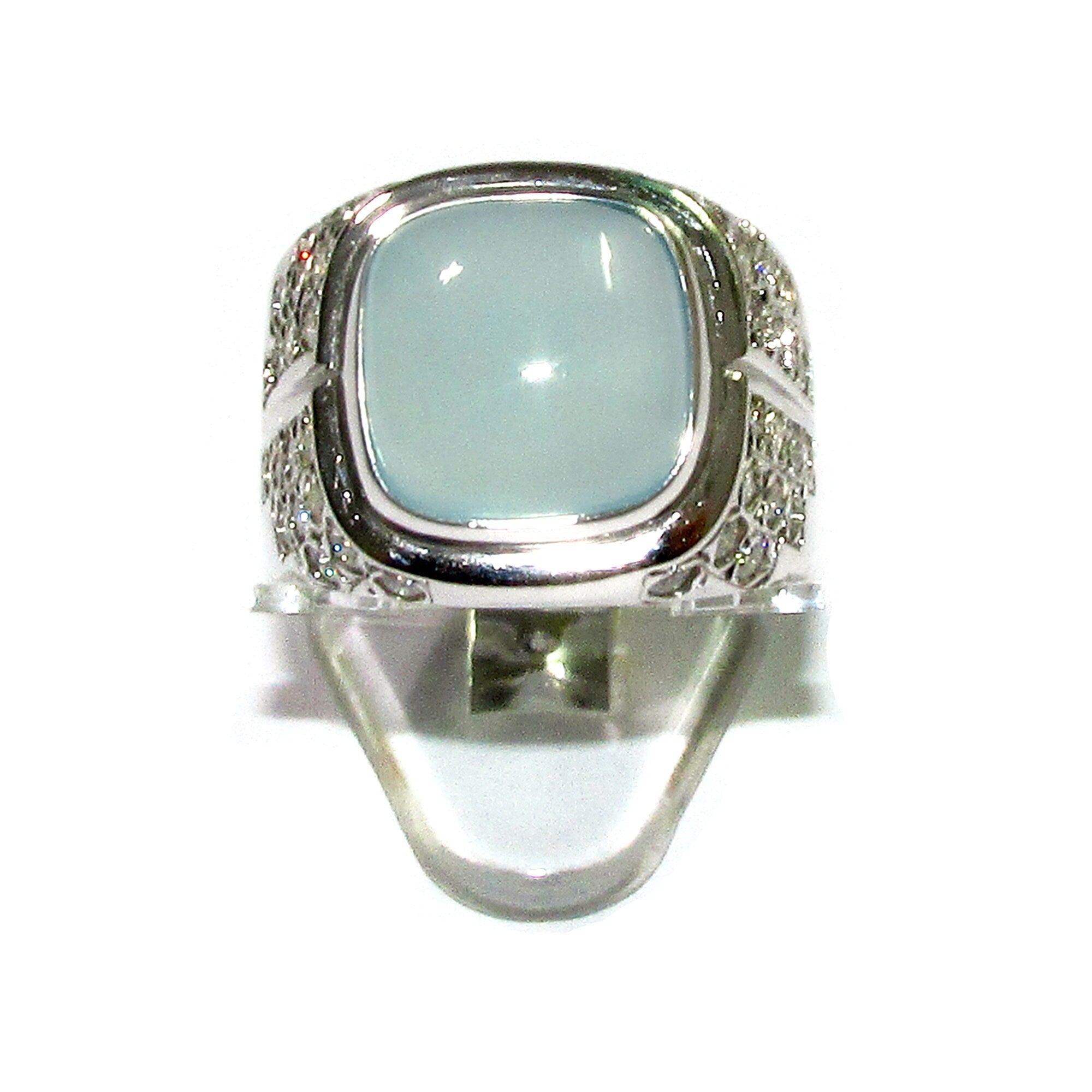 Statement Chalcedony ring 925 sterling silver size 9, Handmade ring, single copy, 925 sterling silver, Natural Aqua chalcedony, gemstone