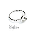 925 sterling silver twisted blank ring with bezel cup 7 mm size 4, 5, 6, 7, 8, 9, 10, 11, bezel cup, base ring, Jewelry making - 1 piece