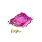 SALE!  Agate druse connector size 35x26mm, Natural agate, Natural Gemstone, Jewelry making - 1 piece