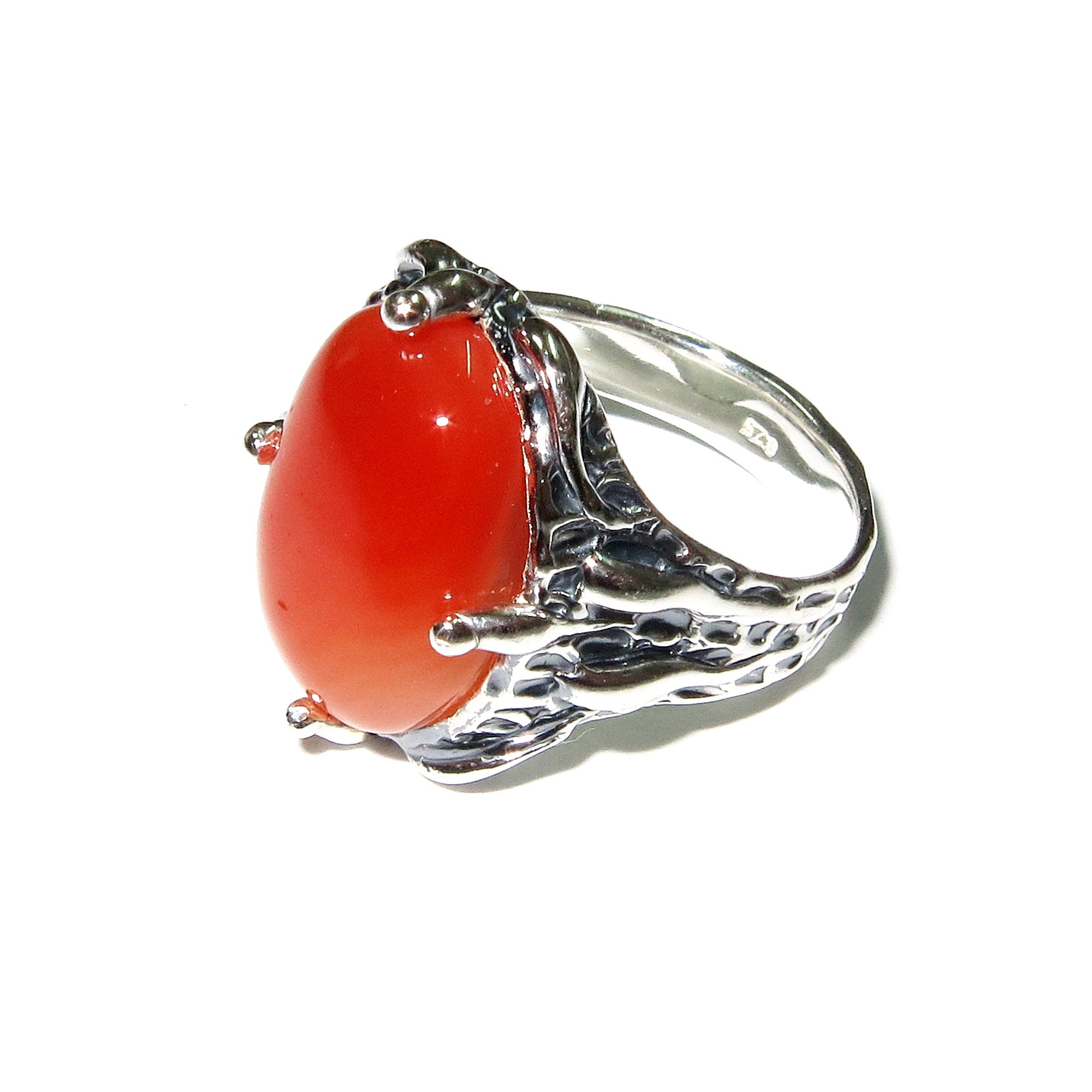 Statement Natural opal ring 925 sterling silver size 7, Handmade ring, single copy, silver, Orange opal, silver ring, Statement ring