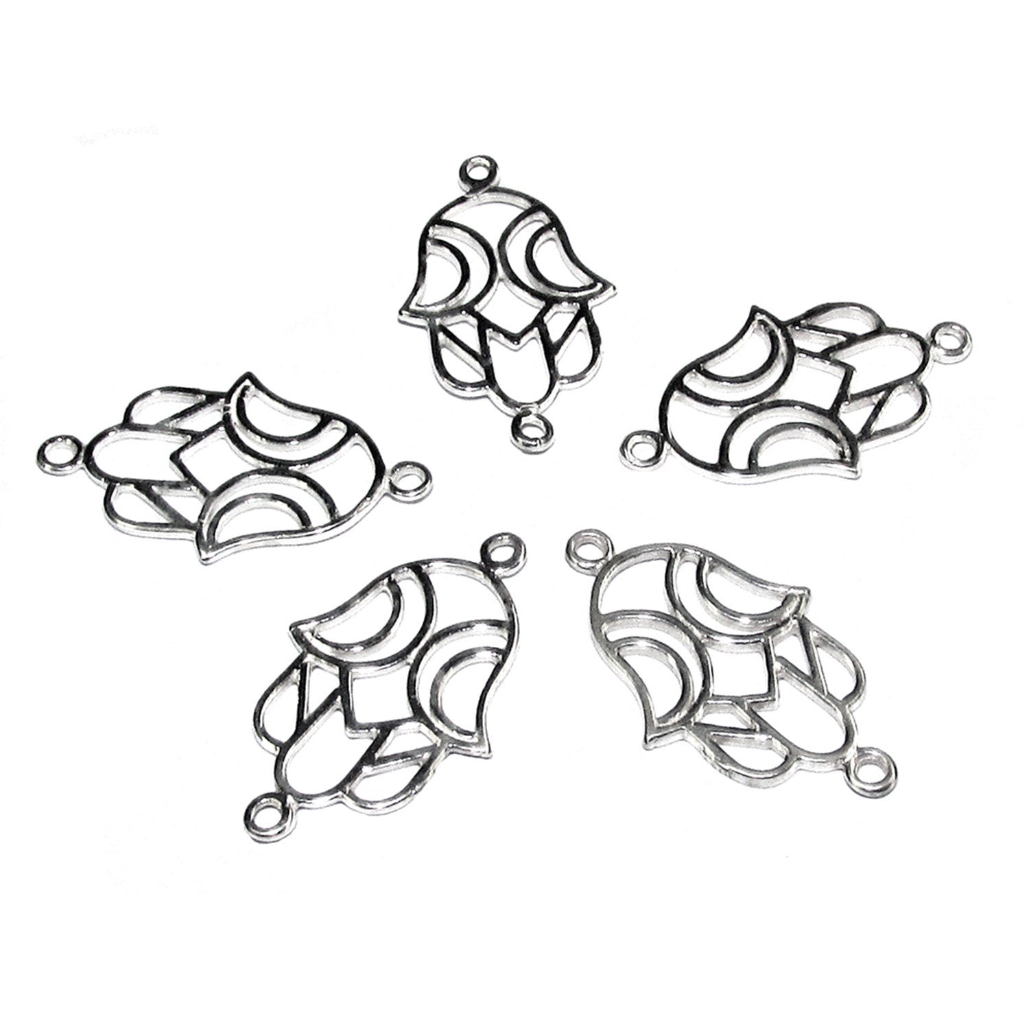 925 Sterling silver large hamsa connector size 2.3x1.4 cm, Hamsa link component, Jewelry making, Connector, Jewelry connector - 1 piece