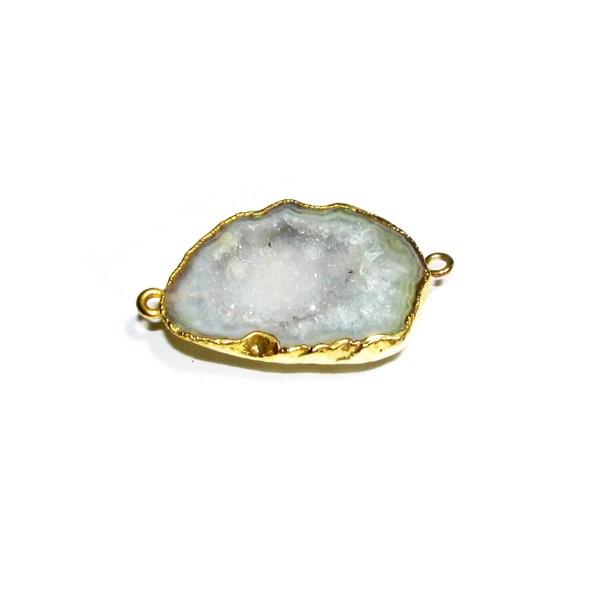 SALE!  Agate druse connector size 27x22mm, Natural agate, Natural Gemstone, Jewelry making - 1 piece