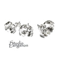 925 Sterling Silver Blank earrings size 8, 10, 12 mm, Bezel cup, Post Earring Mountings, Base earrings, Jewelry making - 1 pair (2 pieces)