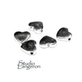 925 Sterling silver Heart flat beads size 5.7x2.2 mm, Flat beads, Beads for bracelets, 925 Silver beads, Jewelry making, Beads - 1 piece