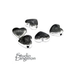 925 Sterling silver Heart flat beads size 5.7x2.2 mm, Flat beads, Beads for bracelets, 925 Silver beads, Jewelry making, Beads - 1 piece
