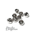 14K solid white gold diamond cut beads size 2.5, 3.0 mm, solid gold beads, Jewelry making, White gold beads, diamond cut beads - 1 piece