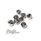 14K solid white gold diamond cut beads size 2.5, 3.0 mm, solid gold beads, Jewelry making, White gold beads, diamond cut beads - 1 piece