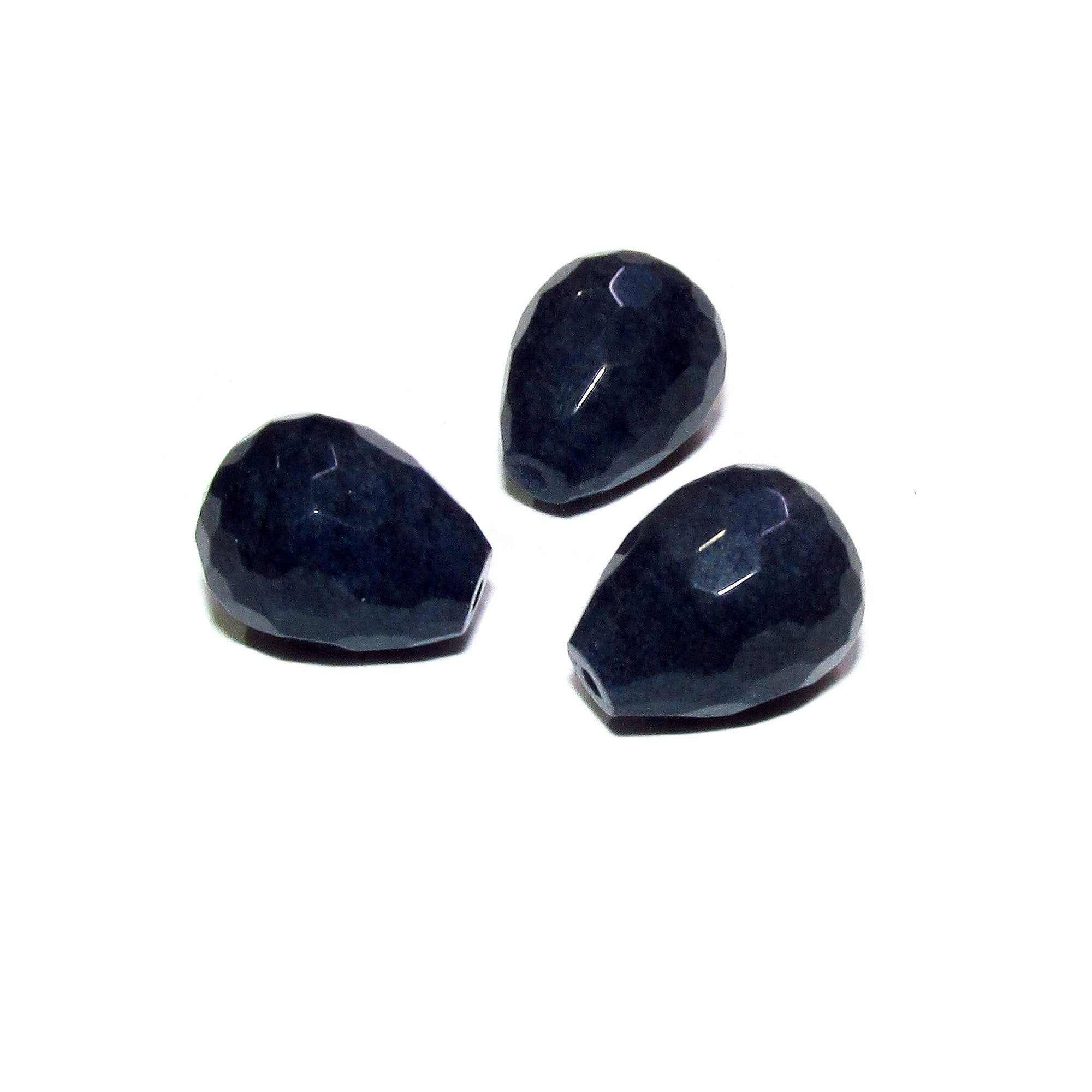 Natural African sapphire Teardrop faceted half drilled Beads size 16x12 mm, Natural sapphire, Half Drilled Beads, Jewelry making - 1 piece