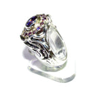 Statement Amethysts ring 925 sterling silver size 6 1/2, Handmade ring, single copy, sterling silver, Amethysts, silver ring, Amethyst ring