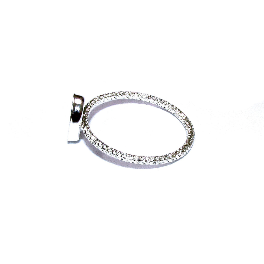 925 Sterling silver blank ring with bezel cup 6x8mm size 4, 5, 6, 7, 8, 9, 10, 11, Jewelry making, bezel cup, base ring, Setting - 1 piece