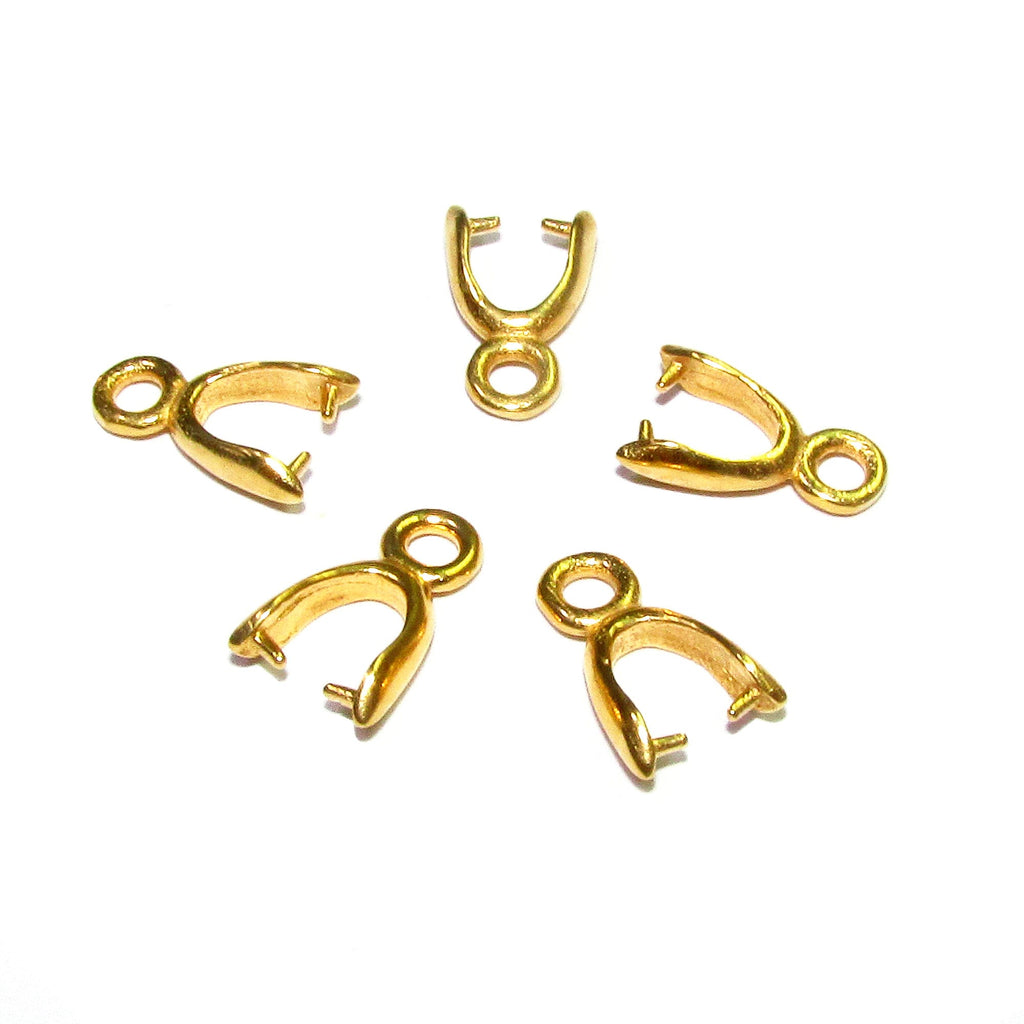 14K Yellow gold filled Pinch small Pendant Bail, Jewelry making, bail for pendant, Bail, Bail gold filled, Bail finding - 1 piece