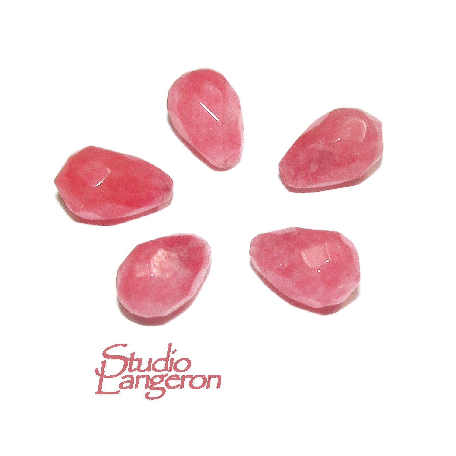 Natural jade Teardrop faceted half drilled small Beads size 10x6 mm, Jewelry making, Matched Half Drilled Beads, Jade Gemstones - 1 piece