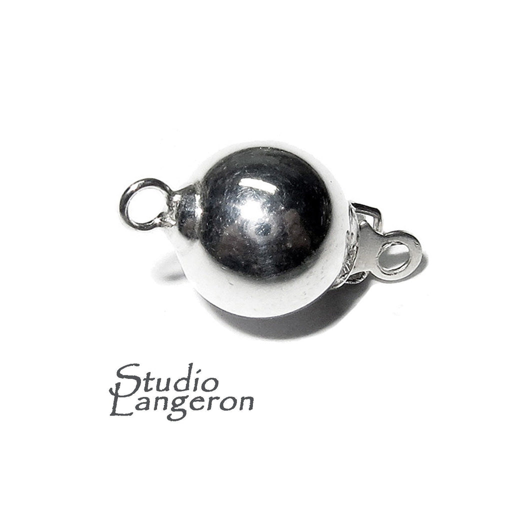 925 Sterling silver Bead smooth Safety Clasp size 8 mm, Silver bead clasp, Jewelry making, Silver Clasp, 925 Sterling silver - 1 piece