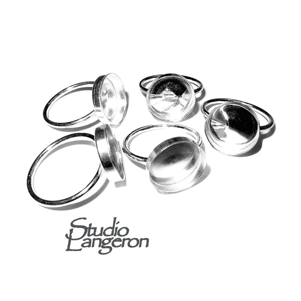 925 sterling silver blank ring with bezel cup 12 mm size 4 - 11, bezel cup, silver ring, base ring, jewelry making, Setting ring - 1 piece
