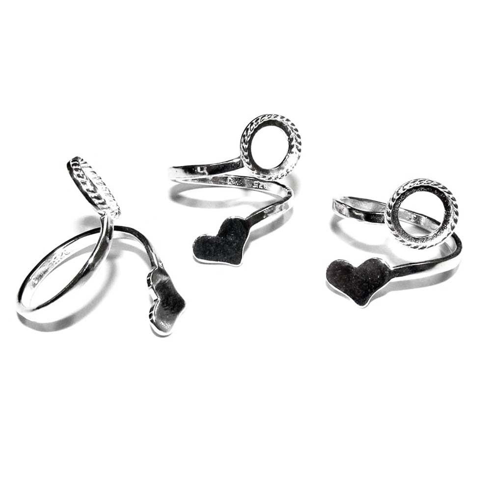 925 sterling silver open blank ring with bezel cup 8 mm, bezel cup, silver ring, base ring, setting, open ring, Jewelry making  - 1 piece