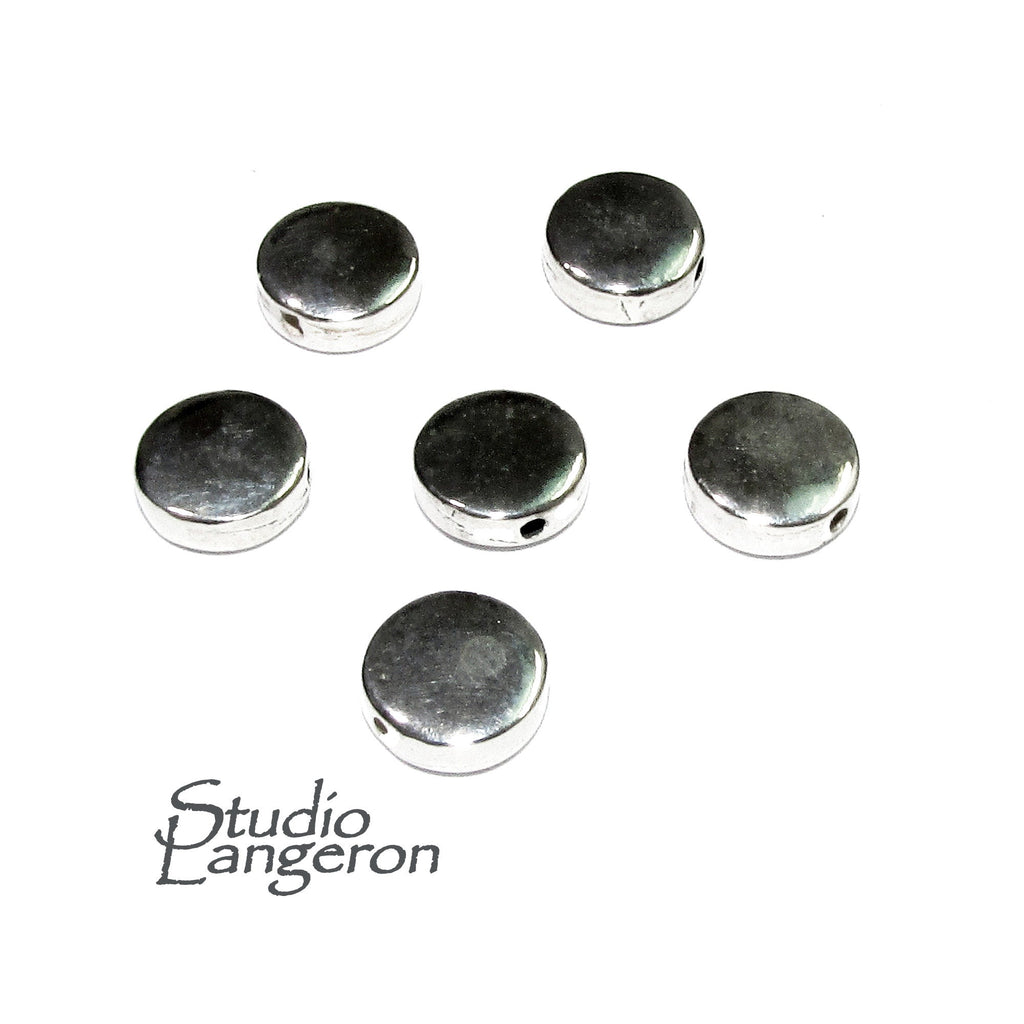 925 Sterling silver Round flat beads size 7.0x2.7 mm, Flat beads, Beads for bracelets, 925 Silver beads, Jewelry making, Beads - 1 piece