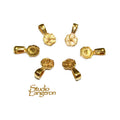14K Yellow gold filled flower round Glue-on Pendant Bails - 1 piece