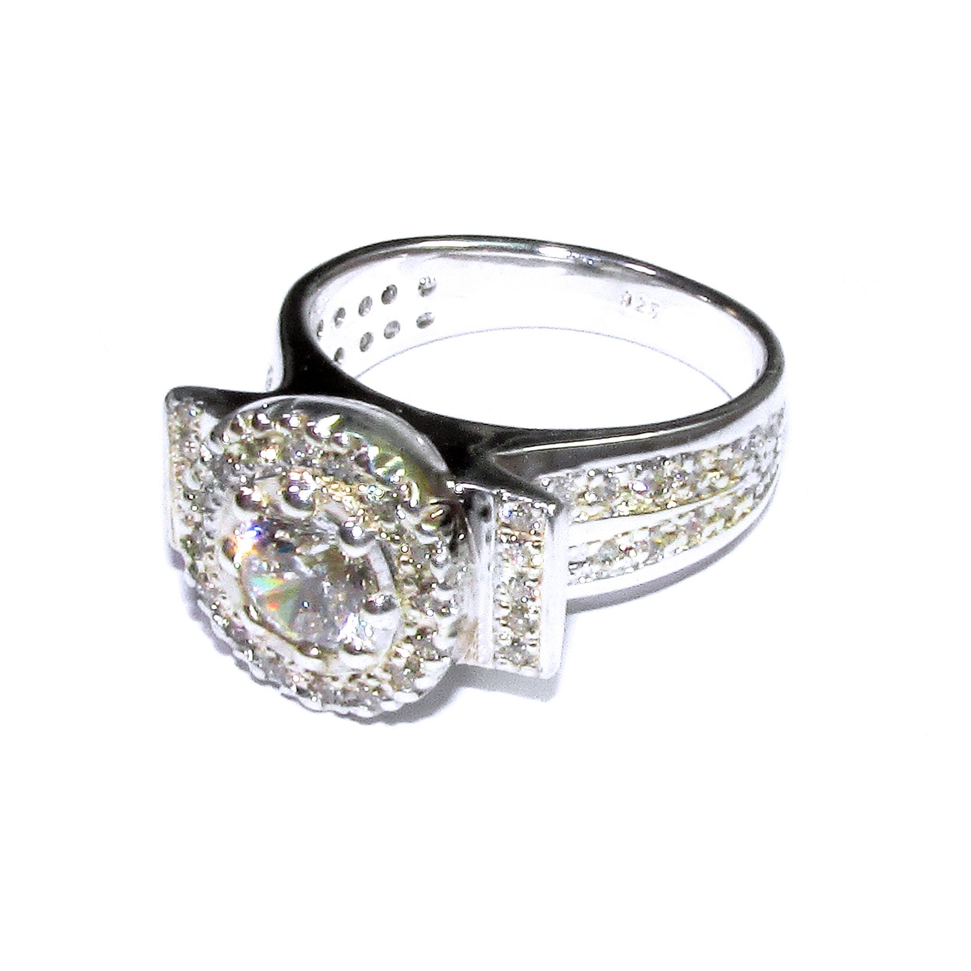 Statement White topaz ring 925 sterling silver size 6 1/2, Handmade ring, single copy, Sterling silver, Natural White topaz, White gemstone