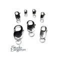 925 Sterling Silver Oval Lobster Clasp sizes 8, 10, 12, 14, 16, 17, 18 mm, Silver lobster clasps, jewelry making, Silver clasp - 1 piece
