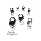 925 Sterling Silver Oval Lobster Clasp sizes 8, 10, 12, 14, 16, 17, 18 mm, Silver lobster clasps, jewelry making, Silver clasp - 1 piece