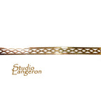 14K Yellow Gold filled Gallery wire, Bezel wire, Gallery ribbon, Gallery pattern, Jewelry making, Gold Filled Setting - 4 inch (10 cm)