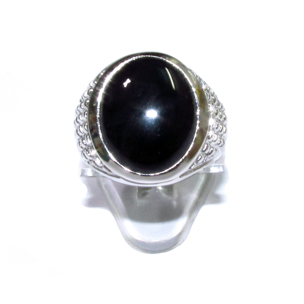Black onyx ring 925 sterling silver, size 9, Handmade ring, single copy, 925 sterling silver, Black onyx, silver ring, gemstone - 1 piece