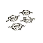 925 Sterling Silver 6mm Round Link Cabochon Component Mounting, connector link silver, base bracelet, bezel cup, Jewelry making - 1 piece