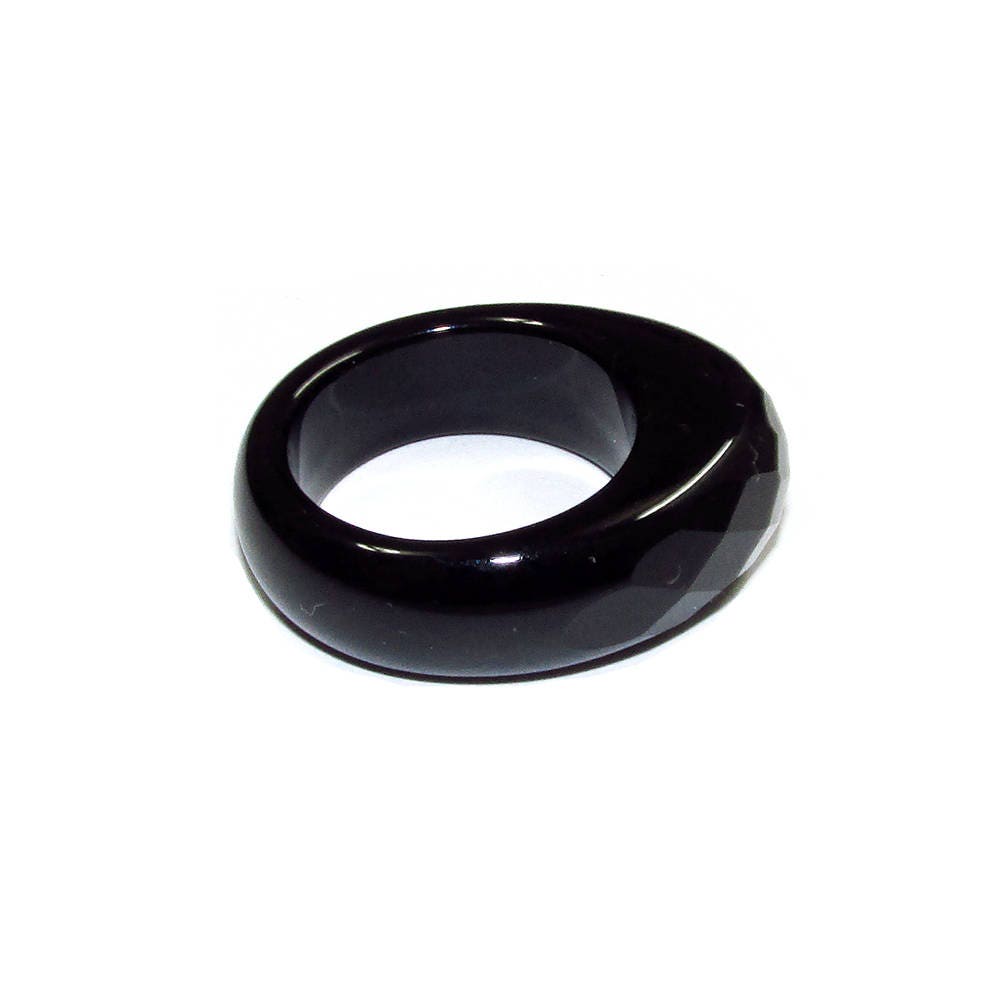 Natural Black onyx band Ring size 8.5, 9.0, 9.5, Black onyx stone band ring, Band Ring, Natural Gemstone, Unisex rings, Solid gemstone