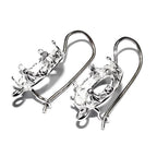 925 sterling silver blank earrings with bezel cup and closet ring size 8 - 14mm, model 1231H, Jewelry making, Setting - 1 pair (2 pieсes)
