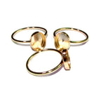 14K Yellow solid gold blank ring with bezel cup 8x10mm size 4 - 11, Jewelry making, base ring, bezel cup, Solid gold ring - 1 piece